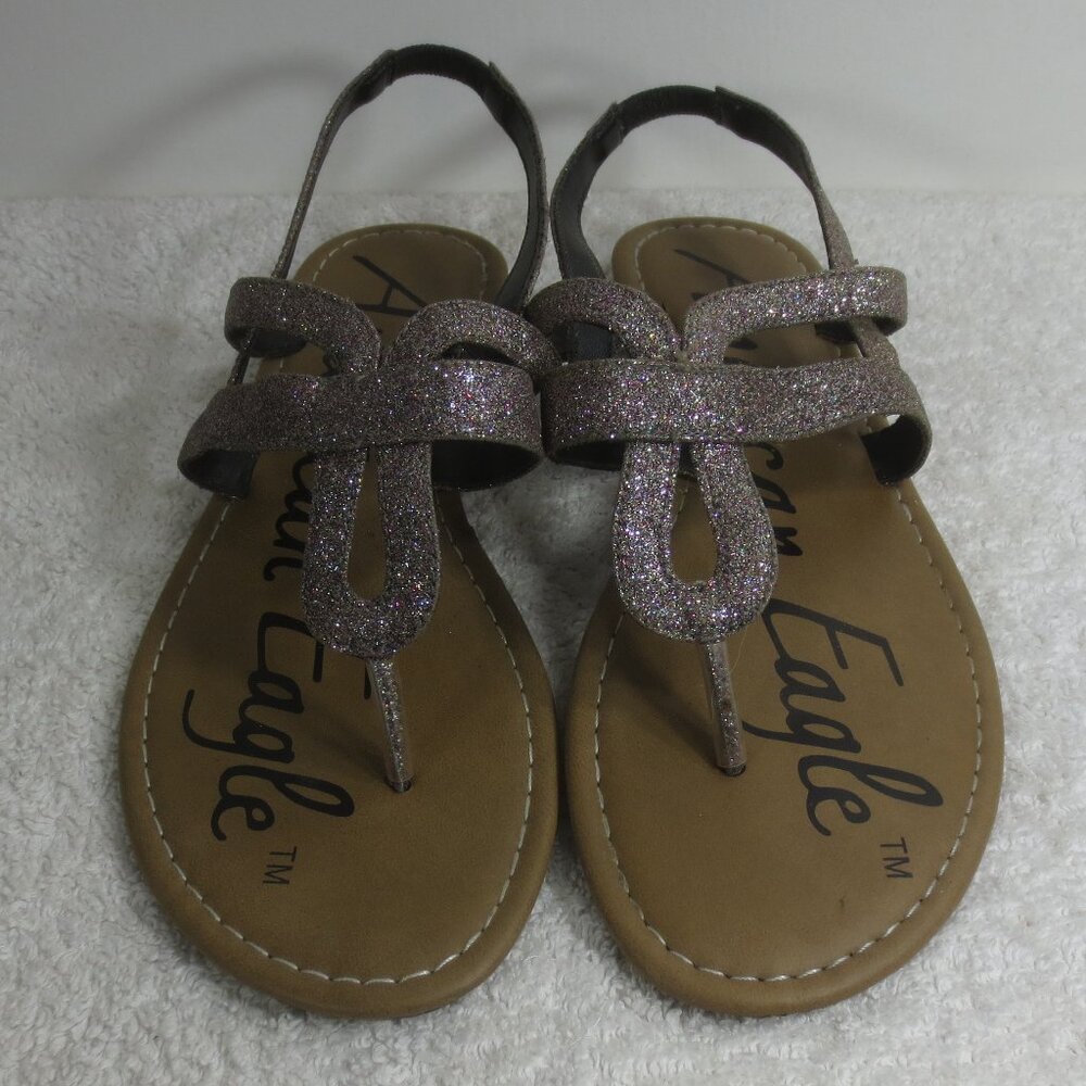 Near New AEP Shoes Lavender Glitter Gladiator Sling-back Thong Sandals Size 6